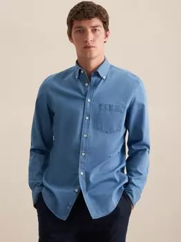 Повседневная рубашка с тонким длинным рукавом Seidensticker, синий