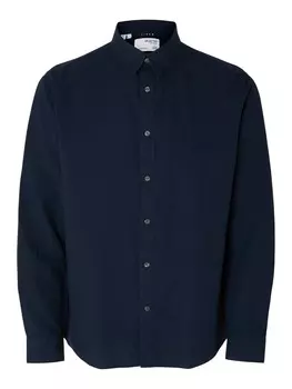 Повседневная рубашка SELECTED HOMME Regular fit Button Up Shirt, темно-синий