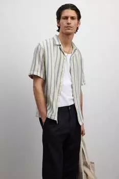 Повседневная рубашка со структурой, стандартного кроя H&M, мультиколор