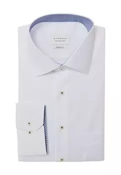 Повседневная рубашка, современный крой, длинные рукава, воротник Кент, мужская ETERNA, белый