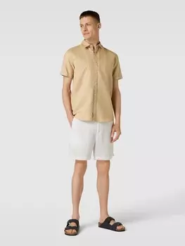 Повседневная рубашка стандартного кроя с короткими рукавами Esprit, бежевый