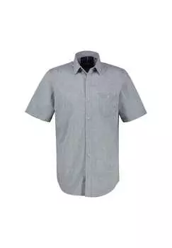 Повседневная рубашка стандартный крой короткие рукава воротник-стойка Lerros, синий