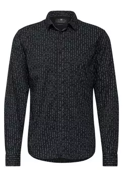 Повседневная рубашка Street One MEN Slim fit Button Up Shirt, черный