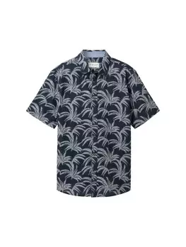 Повседневная рубашка TOM TAILOR Regular fit Button Up Shirt, темно-синий