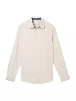 Повседневная рубашка TOM TAILOR Regular fit Button Up Shirt, светло-бежевый