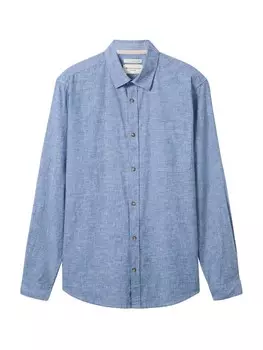 Повседневная рубашка TOM TAILOR Regular fit Button Up Shirt, пятнистый синий