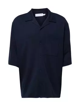 Повседневная рубашка TOPMAN Comfort fit Button Up Shirt, темно-синий