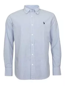 Повседневная рубашка U.S. POLO ASSN. Comfort fit Button Up Shirt, синий