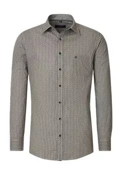 Повседневная рубашка, удобная посадка, длинные рукава, воротник Кент, мужская CASAMODA, цвет 300 Gruen