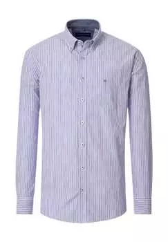 Повседневная рубашка удобного кроя с длинным рукавом и воротником на пуговицах Casamoda, синий