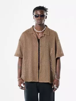 Повседневная рубашка VAMOS CLO Comfort fit Button Up Shirt Hairy Toad, цвет beige/dark beige