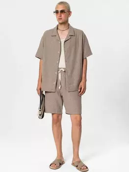 Повседневная рубашка VAMOS CLO Regular Button Up Shirt Salvia, светло-коричневый