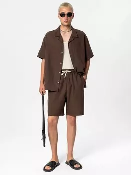 Повседневная рубашка VAMOS CLO Regular Button Up Shirt Salvia, коричневый