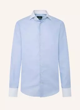 Повседневная рубашка в формальную оксфордскую полоску Hackett London, голубой