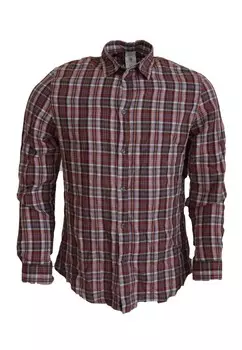 Повседневная рубашка в клетку с длинными рукавами из хлопка Gf Ferre, мультиколор