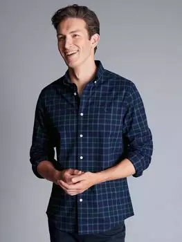 Повседневная рубашка в клетку с начесом Charles Tyrwhitt, синий/мульти