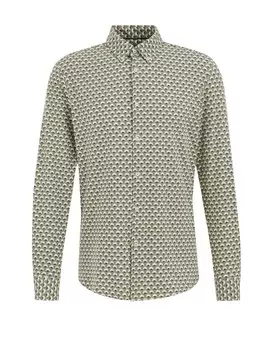 Повседневная рубашка WE Fashion Slim fit Button Up Shirt, зеленый