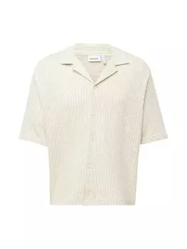 Повседневная рубашка WEEKDAY Comfort fit Button Up Shirt, цвет white/off white
