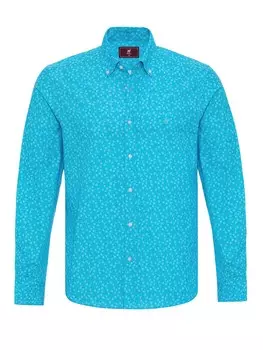 Повседневная рубашка Williot Regular fit Button Up Shirt, бирюзовый