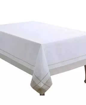 Повседневная скатерть с полосатой каймой, 90 x 72 дюйма Saro Lifestyle, белый