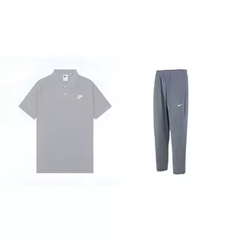 Повседневная спортивная мужская серая майка + серые брюки Nike, серый