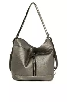 Повседневная сумка с мягкой текстурой и вертикальной молнией Bagmori, серебро