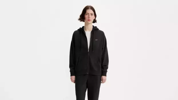 Повседневная толстовка с капюшоном на молнии Levi's, цвет Caviar - Black