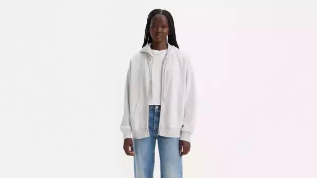 Повседневная толстовка с капюшоном на молнии Levi's, цвет Heather Grey