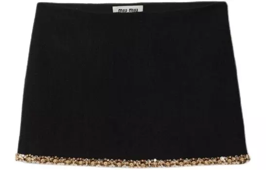 Повседневная юбка женская черная Miu Miu