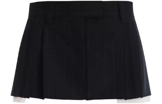 Повседневная юбка женская темно-синяя Miu Miu