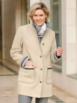Повседневно смотрится длинная куртка, без капюшона Casual Looks, бежевый