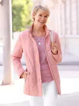 Повседневно смотрится длинная куртка, без капюшона Casual Looks, розовый