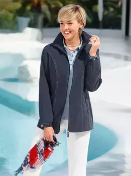 Повседневно смотрится функциональная куртка, без капюшона Casual Looks, цвет морской волны