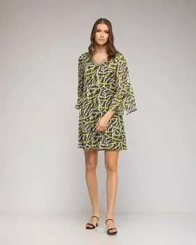 Повседневное короткое платье с длинными рукавами Niza, мультиколор