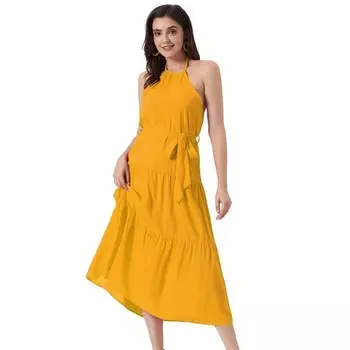 Повседневное летнее платье без рукавов без рукавов для женского сплошного свободного распашного платья ALLEGRA K, цвет Royal Blue