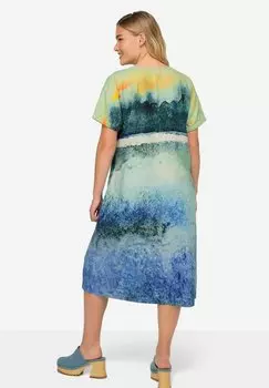 Повседневное платье A-LINE LANDSCHAFTS PRINT RUNDHALS HALBARM LAURASN, темно-синий