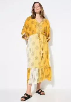 Повседневное платье A-LINIE KIMONO-STYLE FARBVERLAUF STICKEREI Studio Untold, горчично-желтый