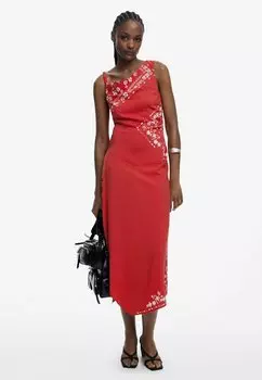 Повседневное платье ASYMMETRIC BANDANA FLORAL Desigual, красный