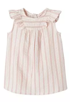 Повседневное платье AUS GESTREIFTEM SEERSUCKER Vertbaudet, цвет rosa
