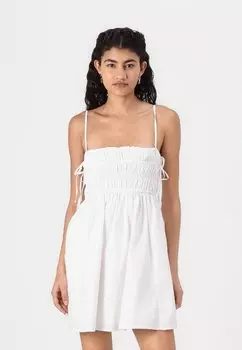 Повседневное платье BABYDOLL DRESS Abercrombie & Fitch, белый