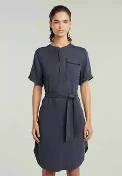 Повседневное платье BELTED SHORT SLEEVE G-STAR, зеленый