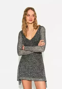 Повседневное платье Bershka, темно-синий