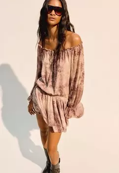 Повседневное платье BOHO Bershka, светло-коричневый