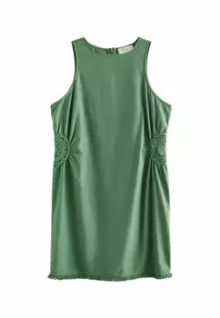 Повседневное платье BRODERIE REGULAR FIT Next, зеленый
