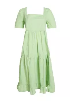 Повседневное платье CARE SQUARE NECK TIERED SMOCK MIDI Glamorous, светло-зеленый