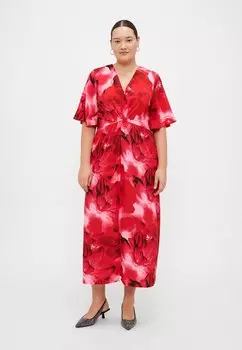 Повседневное платье CARROSAL 2/4 DRAPEKNOT LONG DRESS ONLY Carmakoma, красный
