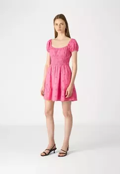 Повседневное платье CHANNELED WAIST MINI DRESS Hollister Co., розовый