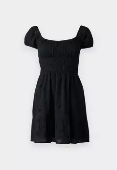 Повседневное платье CHANNELED WAIST MINI DRESS Hollister Co., черный