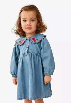 Повседневное платье CHERRY EMBROIDERED, REGULAR FIT Next, синий