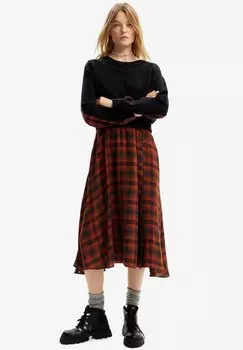 Повседневное платье COMBINATION PLAID MIDI Desigual, цвет red